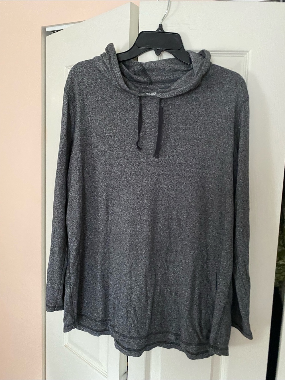 Eddie Bauer Cozy Heather Gray Hooded Pullover 2XL